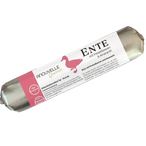 Anouvelle Gourmet Ente mit Preiselbeeren & Amaranth 400 g Hunde Wurst Nassfutter